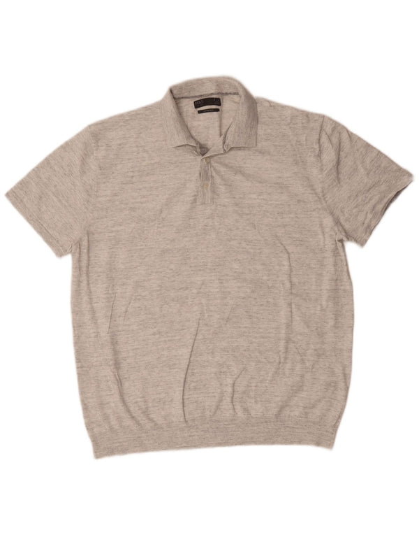 Marks & Spencer Polo Homme XL Gris Moucheté Coton