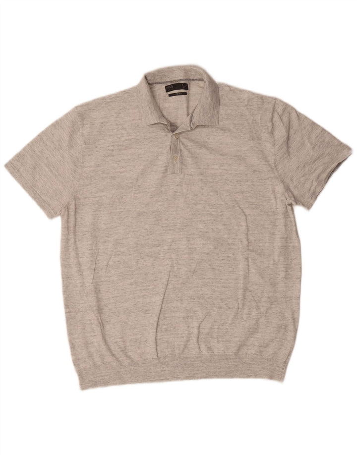 Marks & Spencer Polo Homme XL Gris Moucheté Coton