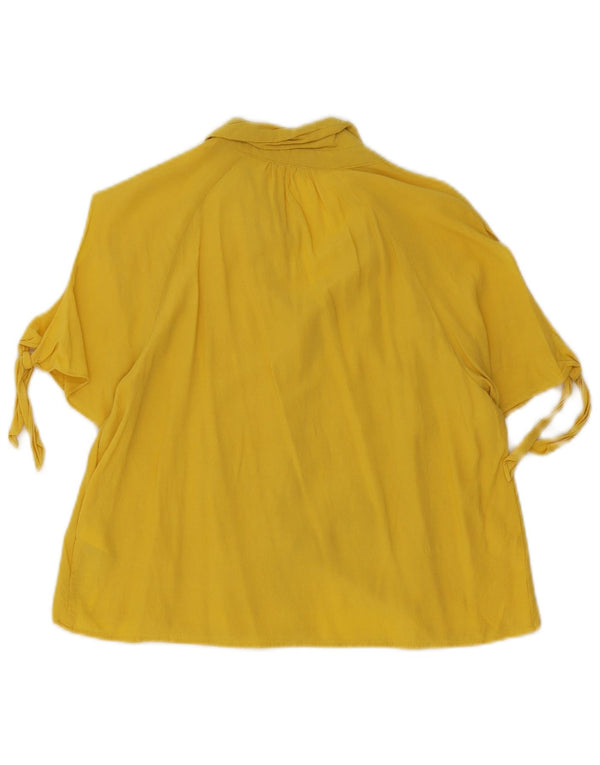 Guess Chemisier à manches courtes pour femme UK 8 Small Jaune Viscose