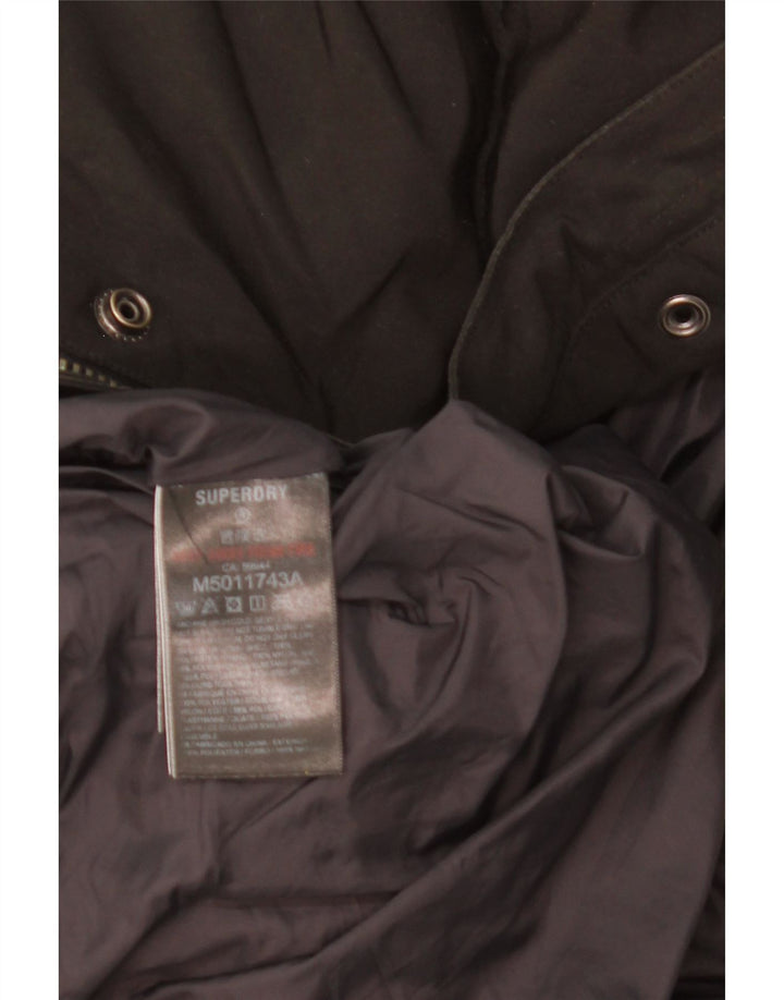 SUPERDRY Veste matelassée à capuche pour hommes UK 36 Small Noir Polyester