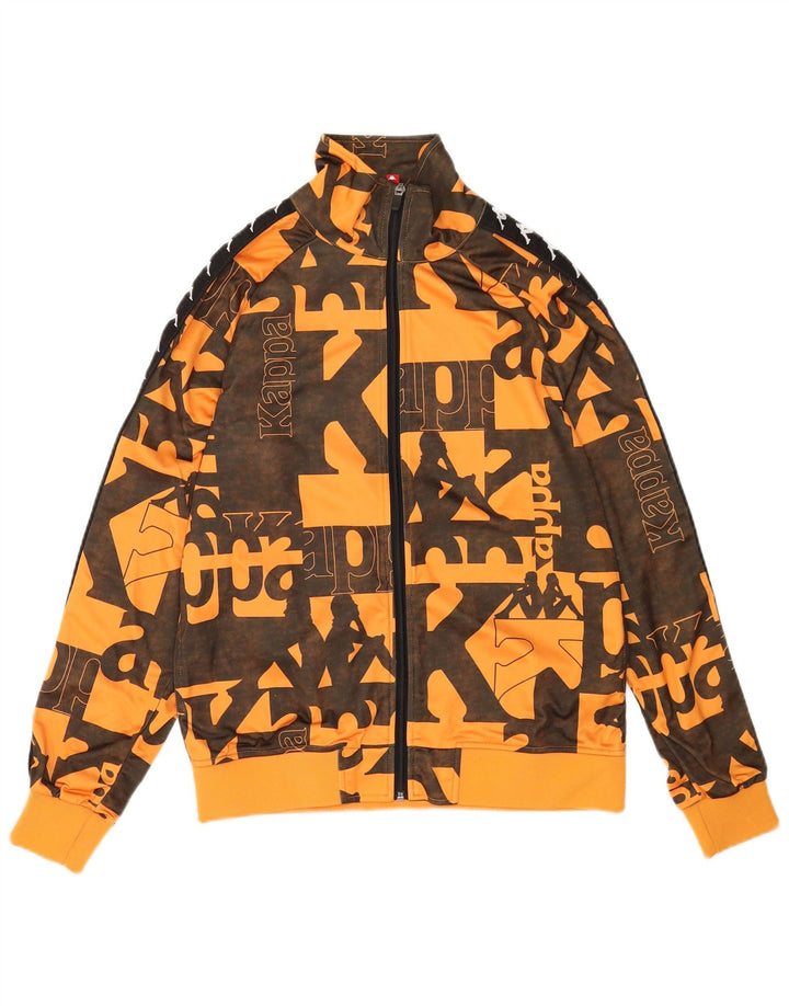 Kappa Veste de survêtement graphique pour homme Petit polyester géométrique orange