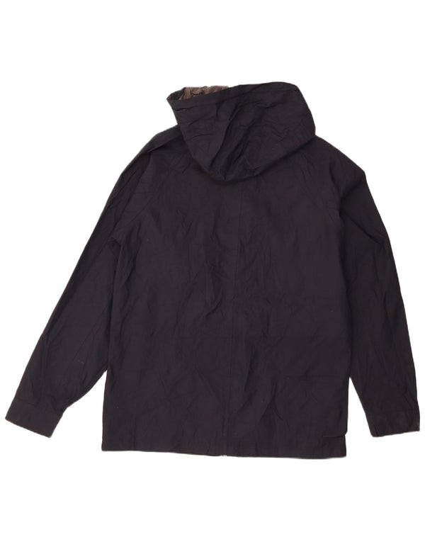Jack & Jones Veste de pluie à capuche pour homme UK 40 Large Bleu marine Nylon