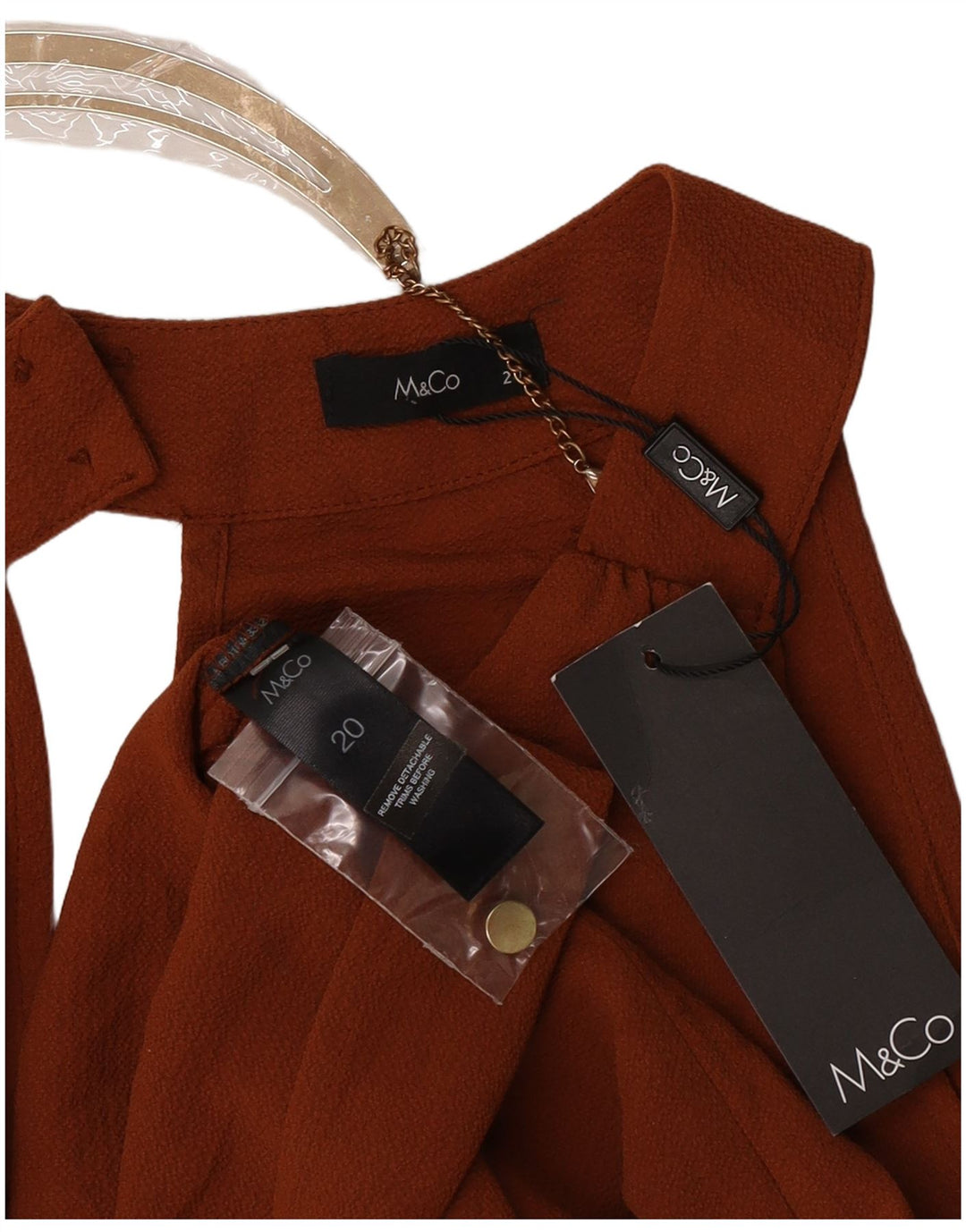 M&Co Chemisier sans manches pour femme UK 20 2XL Marron Polyester