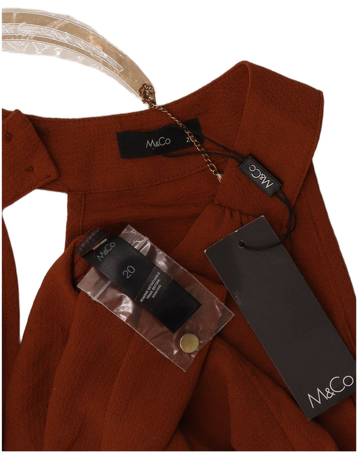 M&Co Chemisier sans manches pour femme UK 20 2XL Marron Polyester