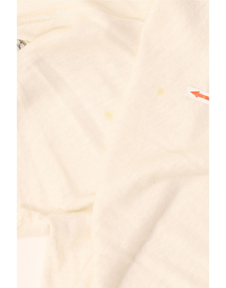 Patrizia Pepe Haut surdimensionné à épaules dénudées pour femme US 2 XS Blanc Lin