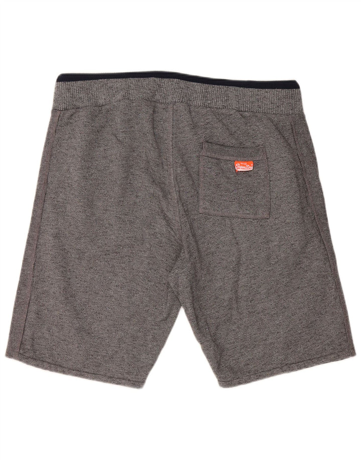 SUPERDRY Short de Sport Coupe Slim Homme Gris Coton