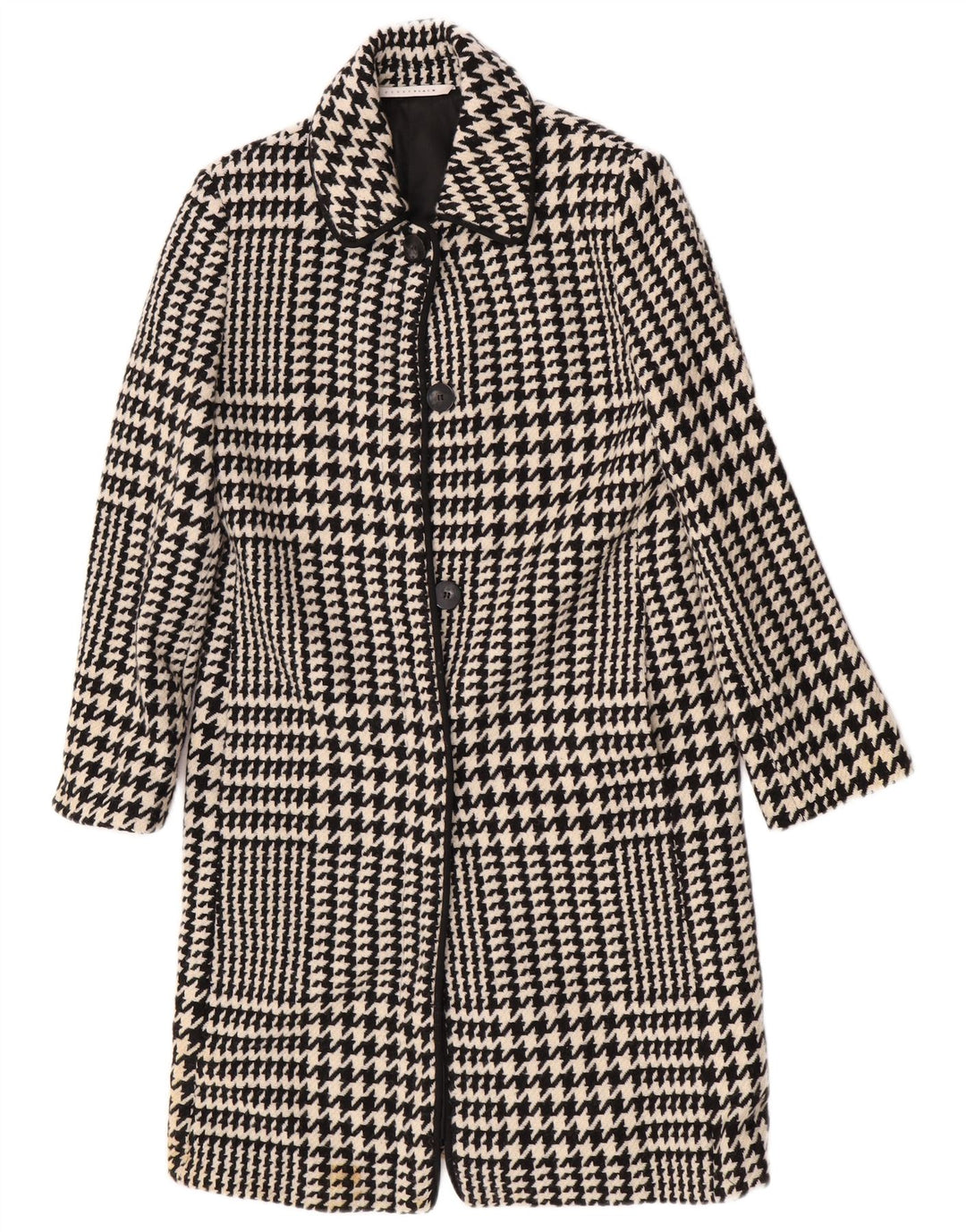 Penny Black Manteau surdimensionné pour femme UK 10 Petite laine pied-de-poule noire