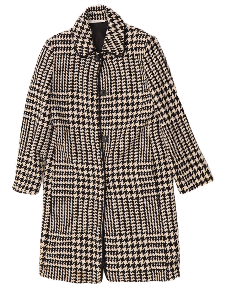 Penny Black Manteau surdimensionné pour femme UK 10 Petite laine pied-de-poule noire