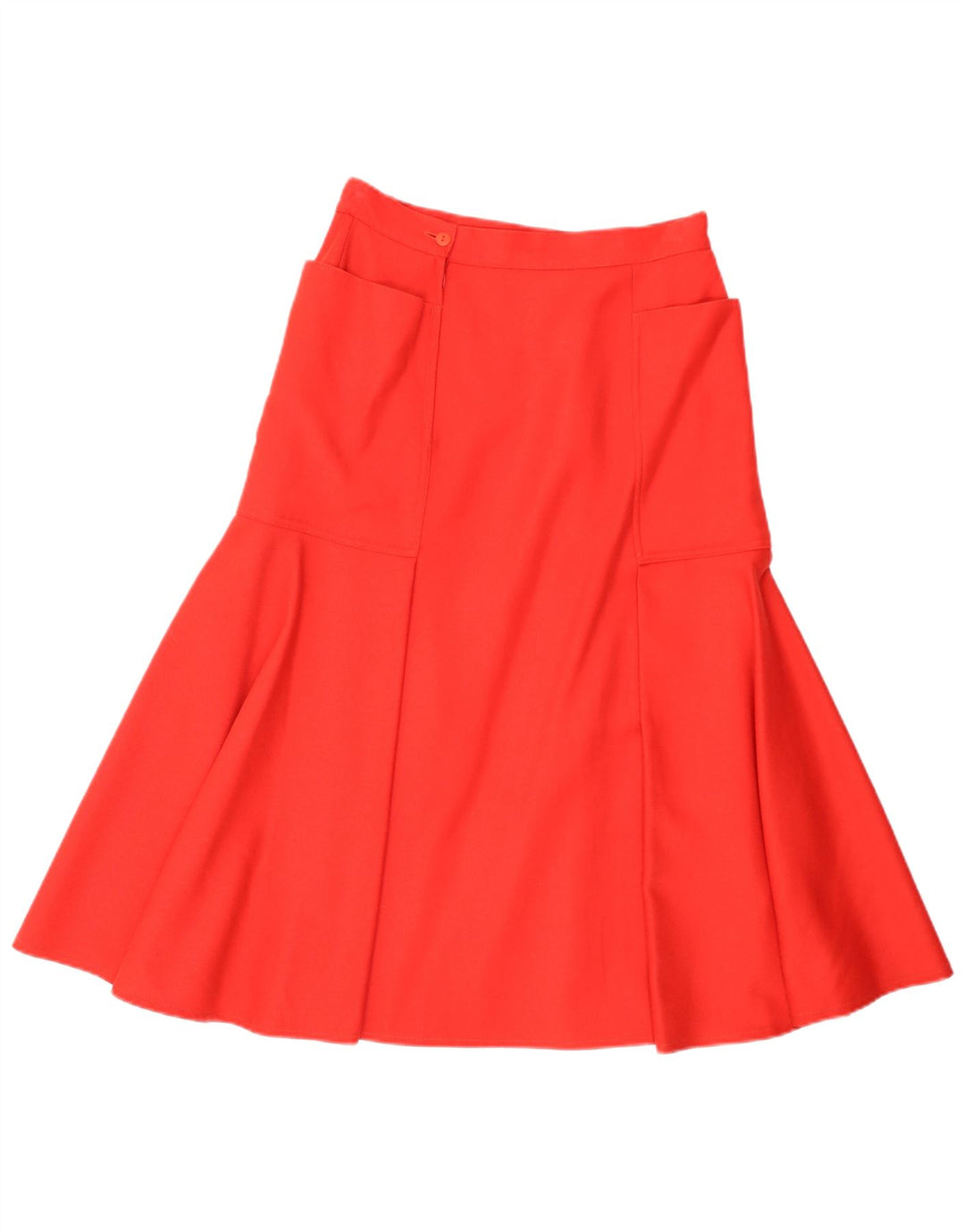 vintage Femme Jupe A-Line IT 44 Moyen W28 Laine Vierge Rouge