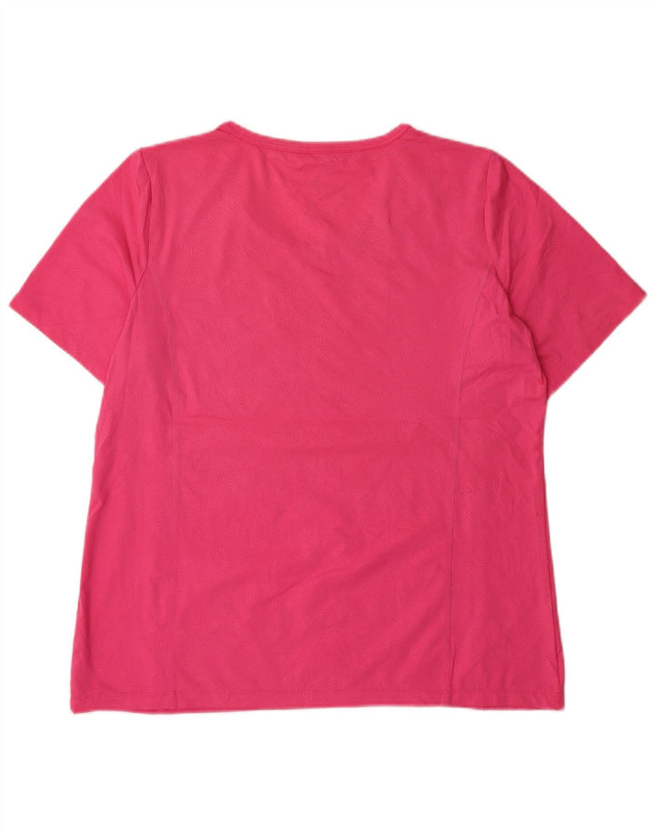 Champion T-Shirt Femme Top UK 16 Grand Rose Géométrique Polyester Sports