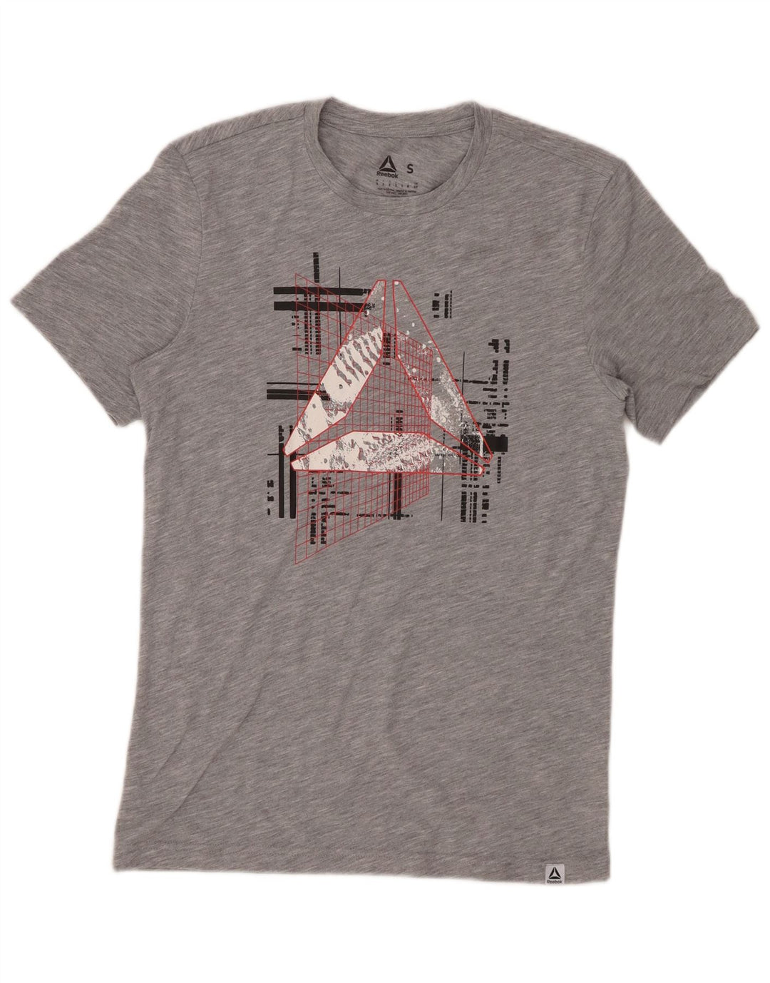 REEBOK T-Shirt Graphique Homme Petit Gris Moucheté Polyester