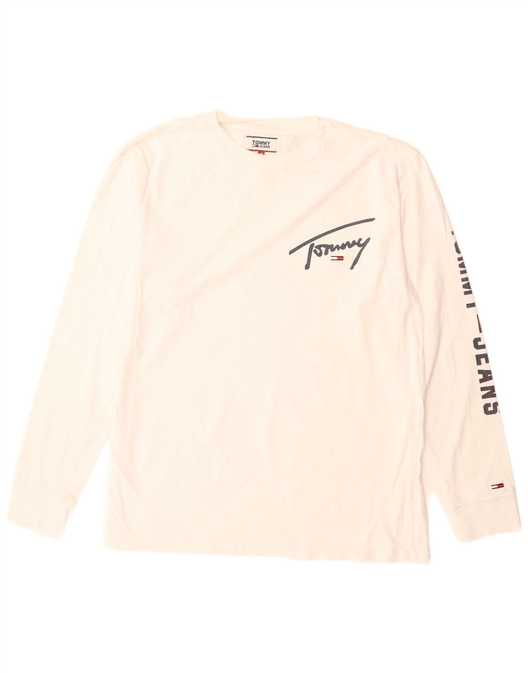 Tommy Hilfiger Haut Graphique à Manches Longues Homme Blanc Moyen