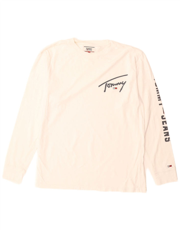 Tommy Hilfiger Haut Graphique à Manches Longues Homme Blanc Moyen
