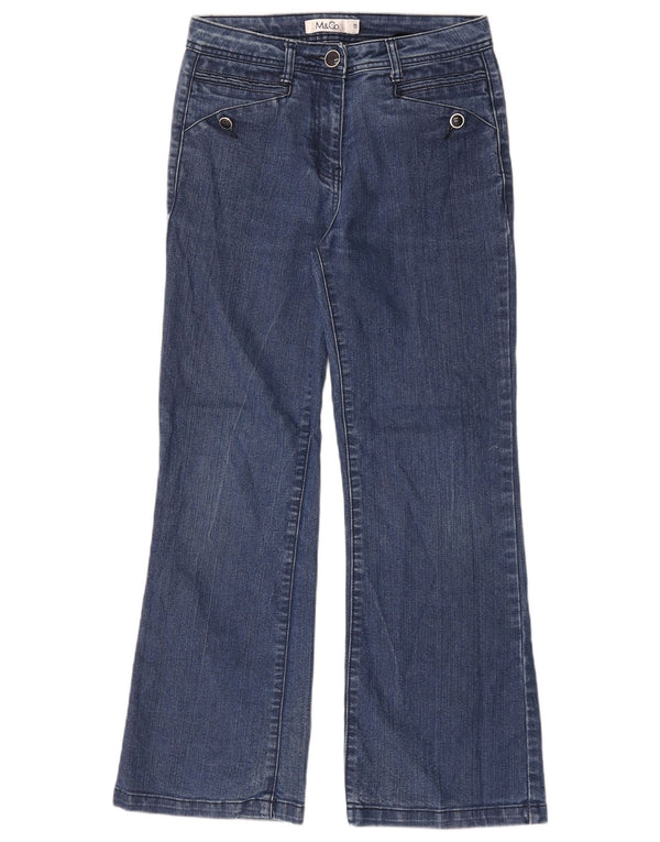 M&Co Jean bootcut pour femme UK 10 Small W28 L28 Bleu Viscose