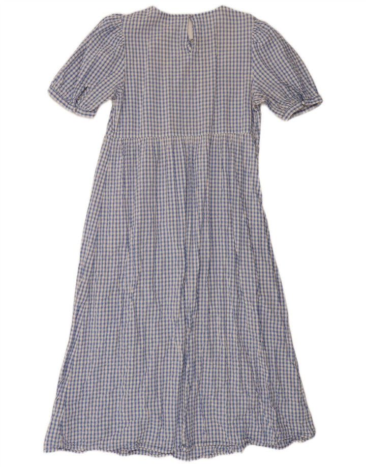 Marks & Spencer Robe longue pour femme UK 44 en coton vichy bleu moyen