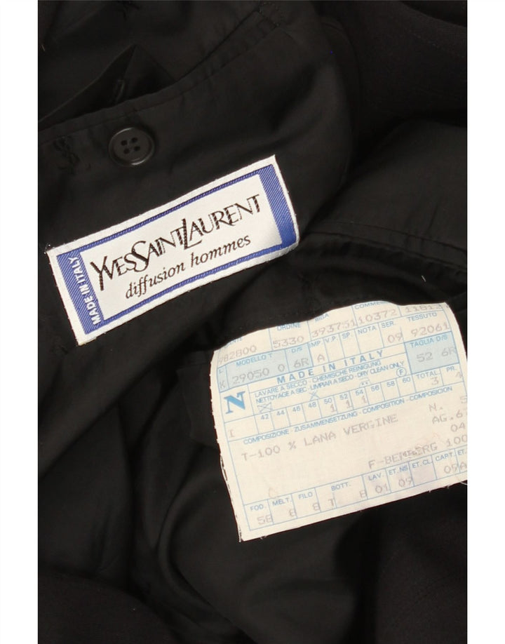 Yves Saint Laurent Veste blazer à double boutonnage pour homme IT 52 XL Noir