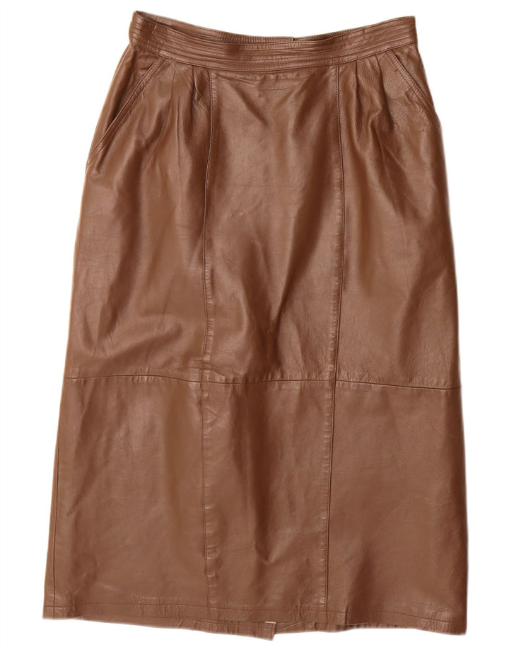 VINTAGE Jupe crayon femme IT 40 Petit W28 Cuir Marron