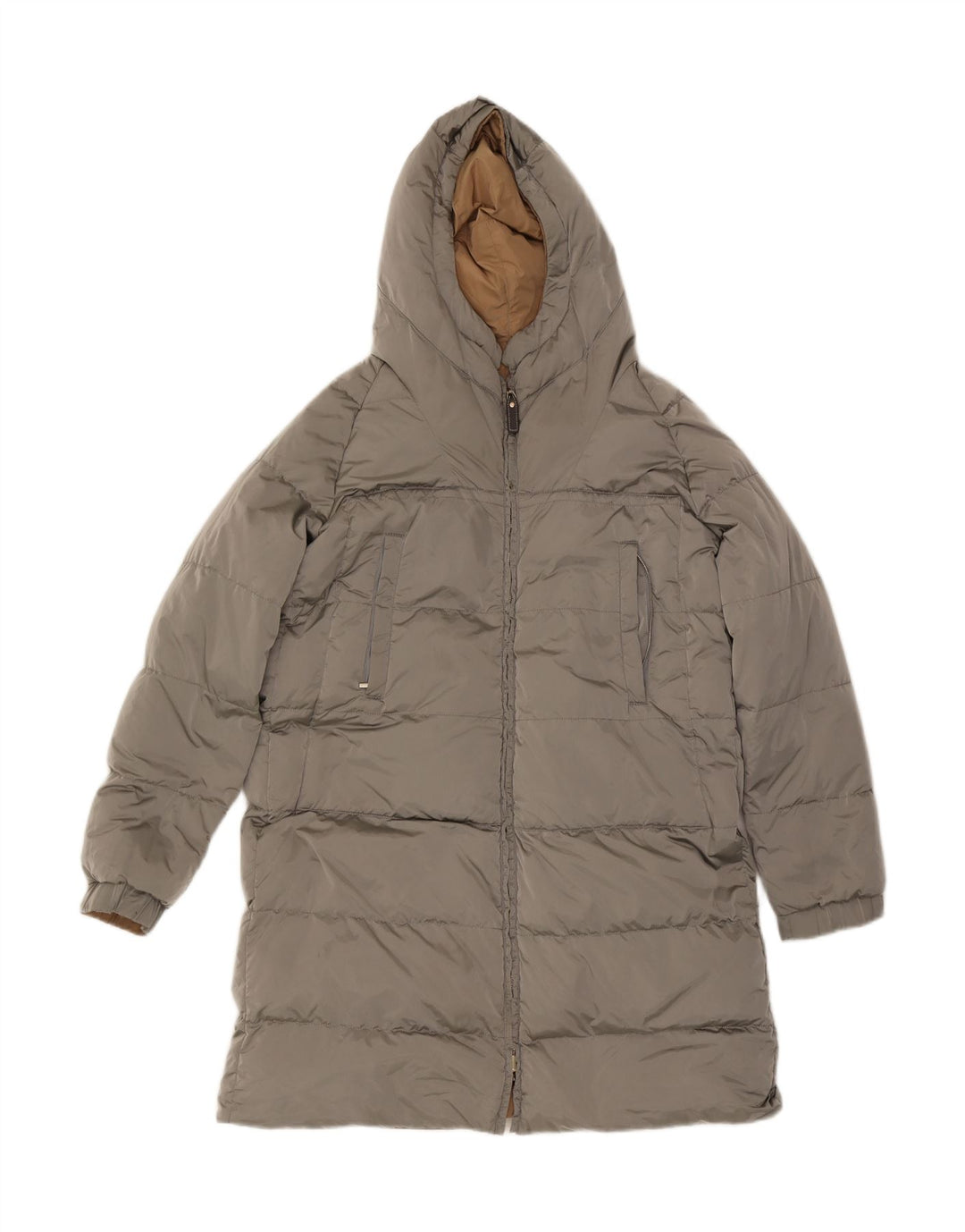 Max Mara Manteau matelassé réversible à capuche pour femme UK 10 Small Beige Polyamide