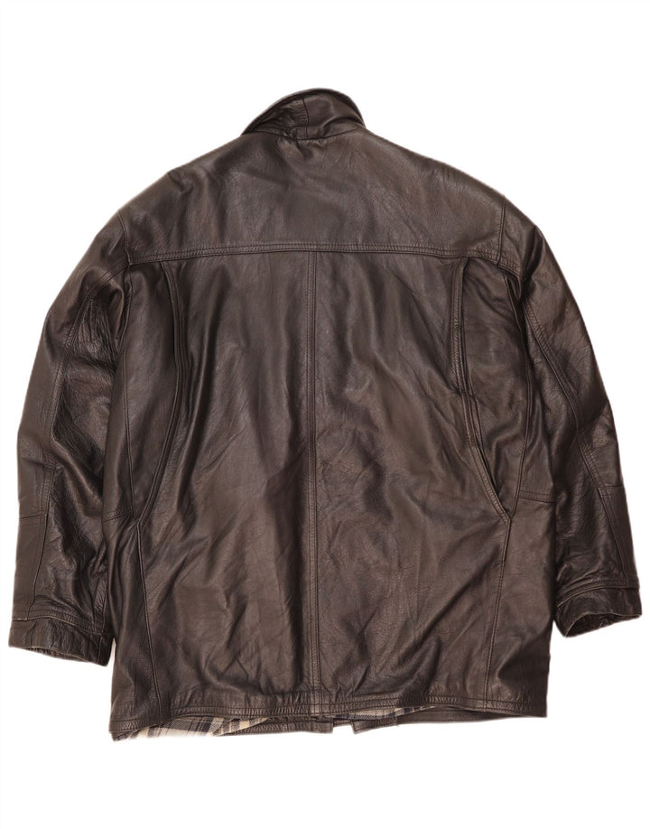 Gianfranco Ferre Veste en cuir pour homme UK 42 XL Cuir noir