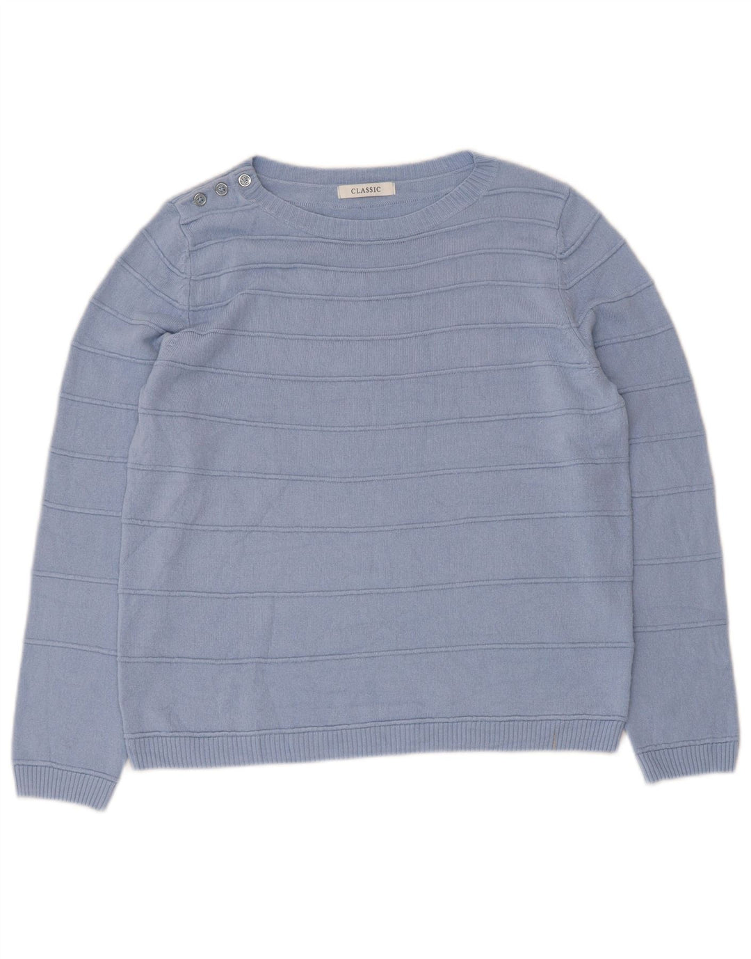 Marks & Spencer Pull classique à col bateau pour femme Bleu moyen UK 12