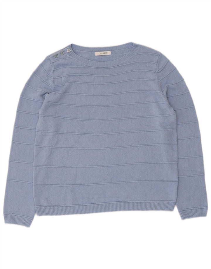 Marks & Spencer Pull classique à col bateau pour femme Bleu moyen UK 12