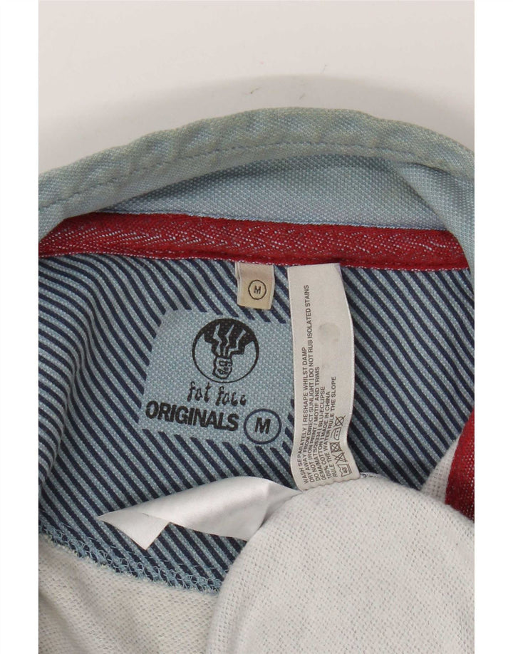 Fat Face Sweat-Shirt Col Zippé Homme Bleu Moyen Coton