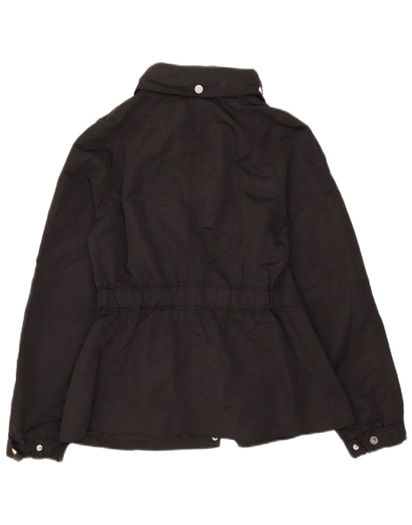 Massimo Dutti Veste coupe-vent à capuche pour femme UK 14 Medium Noir Polyester