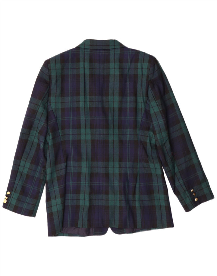 LUISA SPAGNOLI Veste Blazer Femme IT 46 Grand Vert Plaid Classique
