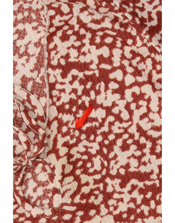 Topshop Robe trapèze à motif abstrait pour femme UK 12 Marron moyen