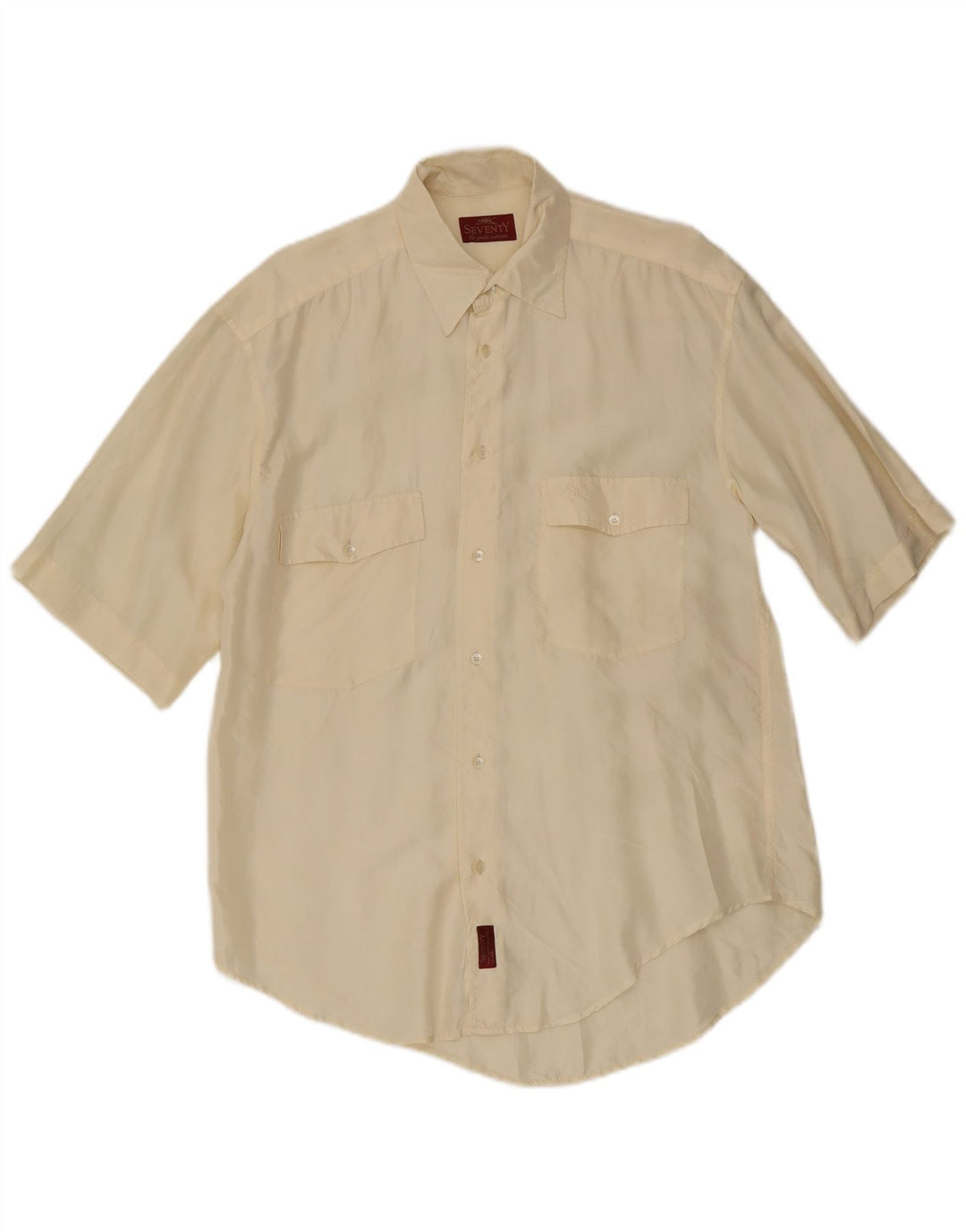 Chemise à Manches Courtes Seventy Homme Blanc Moyen Soie