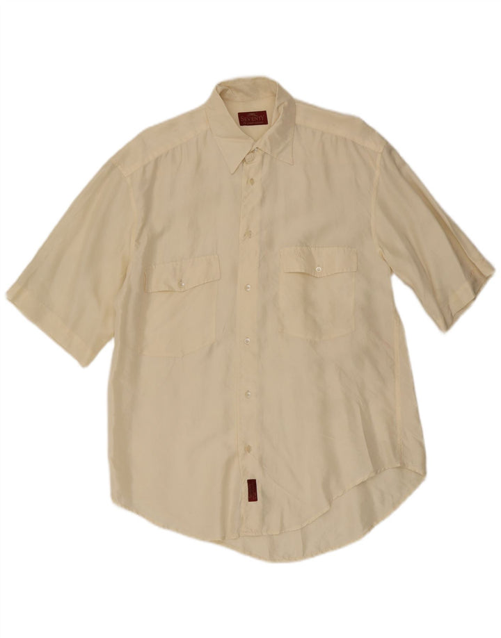Chemise à Manches Courtes Seventy Homme Blanc Moyen Soie