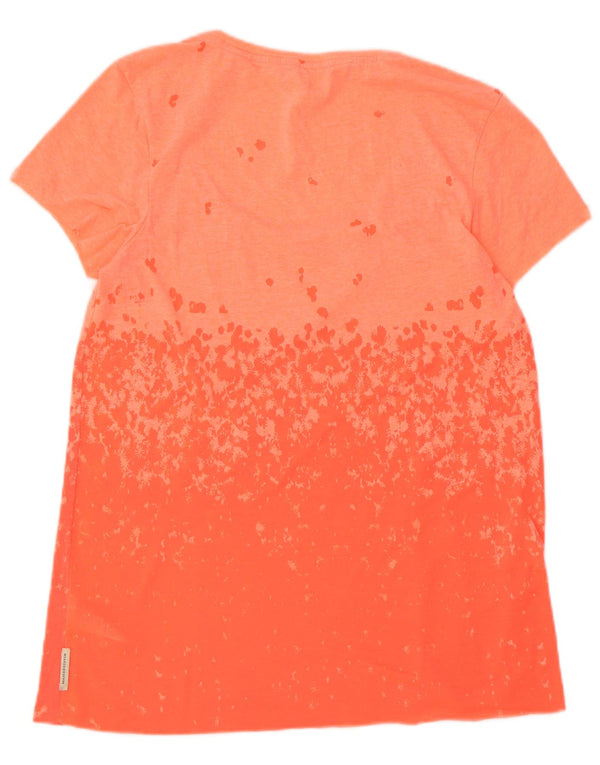 Maison Scotch T-Shirt Femme Top UK 10 Small Orange Cotton