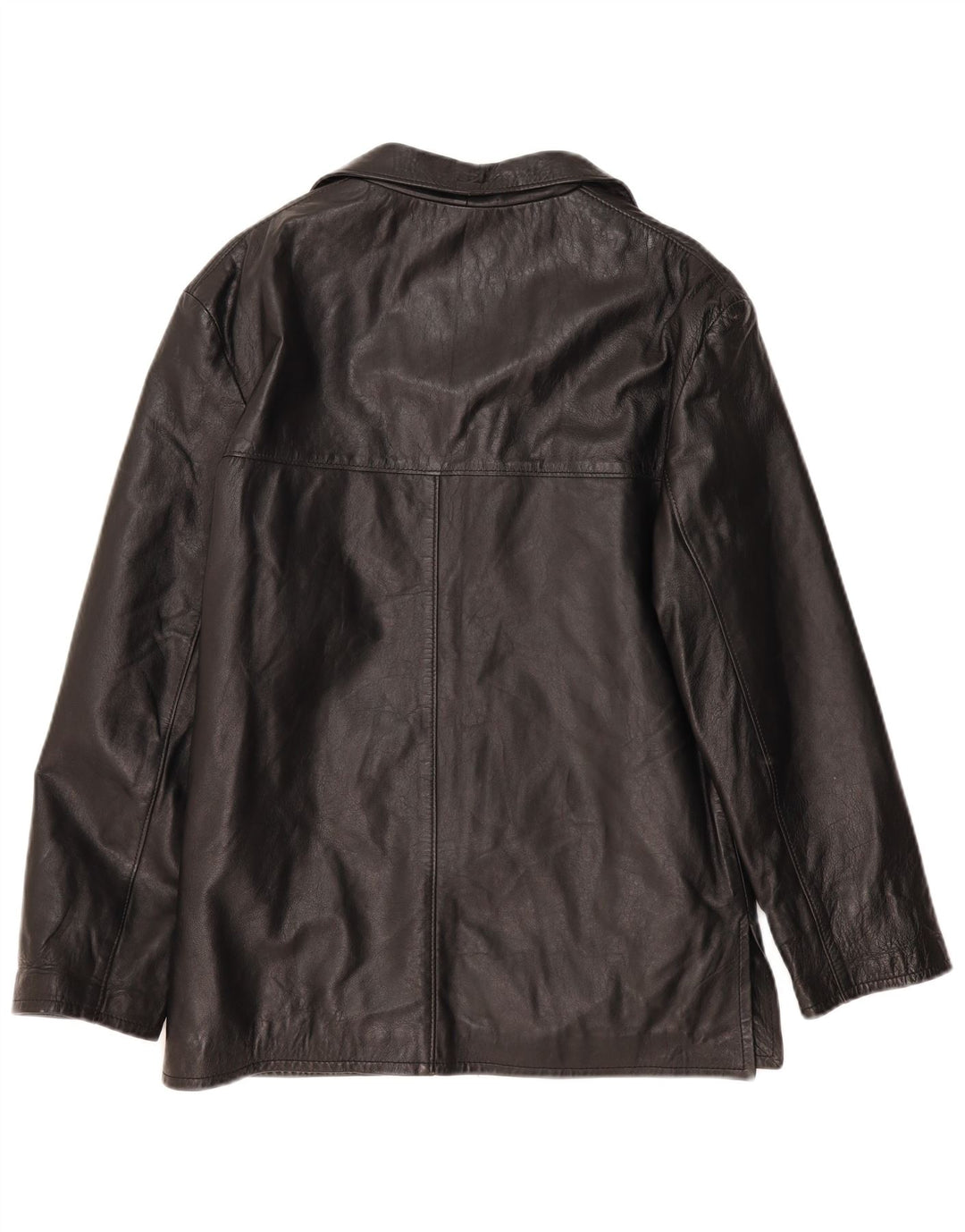 Veste en cuir femme vintage UK 14 Cuir noir moyen