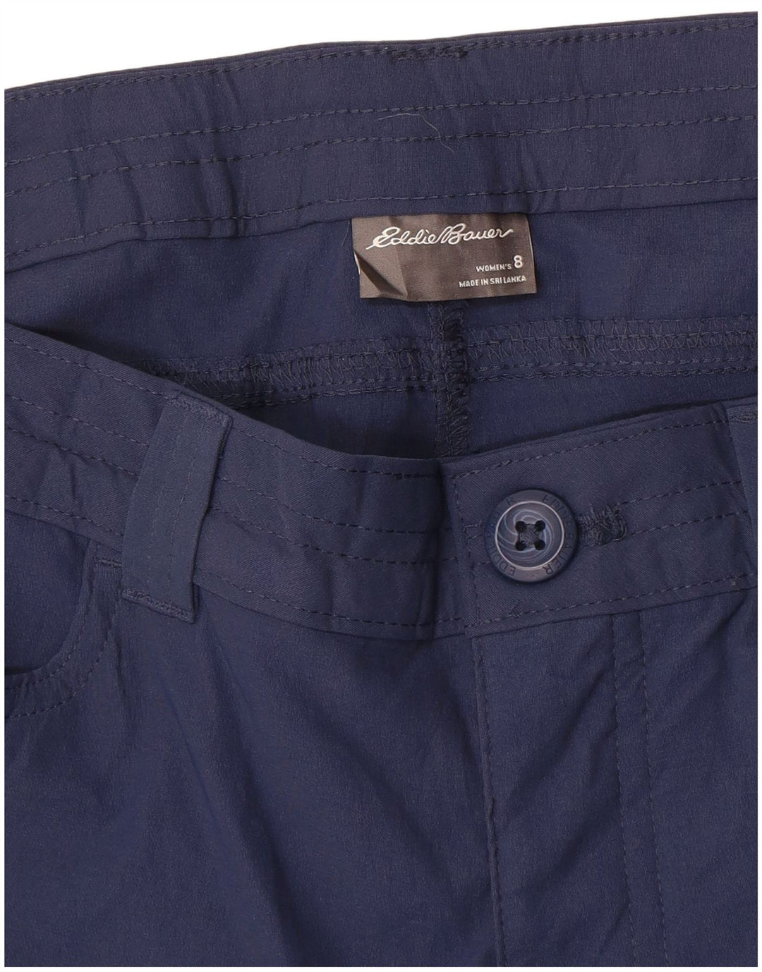 EDDIE BAUER Pantalon Capri droit pour femme US 8 Medium W32 L20 Bleu marine