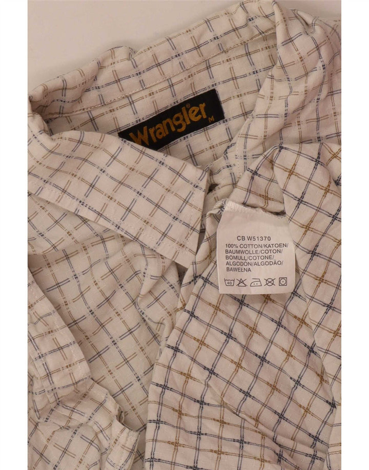 Wrangler Chemise à manches courtes pour homme Coupe classique en coton à carreaux Blanc moyen