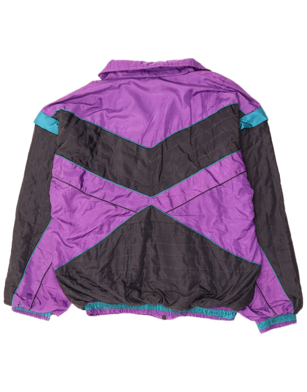 VINTAGE Veste de survêtement pour homme XL Violet Colourblock