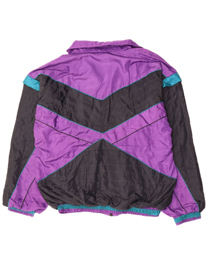 VINTAGE Veste de survêtement pour homme XL Violet Colourblock