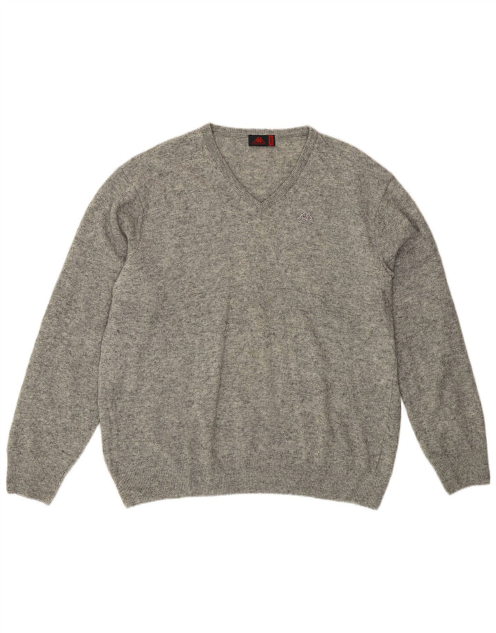 Kappa Pull Col V Homme XL Gris Laine d'Agneau