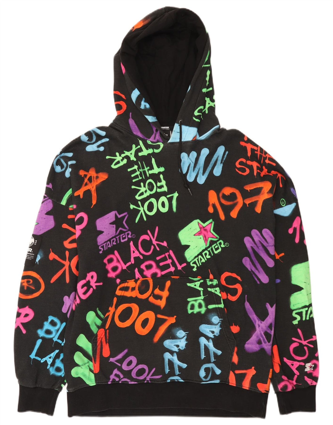 Starter Pull à capuche graphique pour homme en coton multicolore moyen