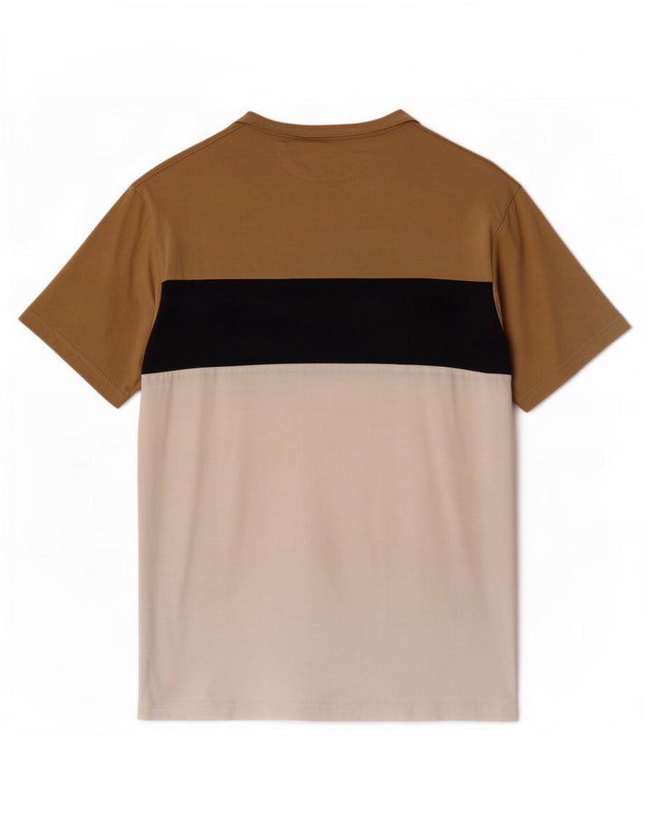 Zara Homme T-Shirt Top Beige Colorblock Coton
