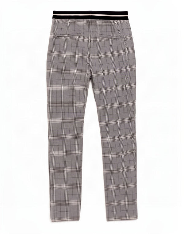 Pantalon Chino Slim Femme Zara Small W26 L26 Bleu Marine Pied De Poule