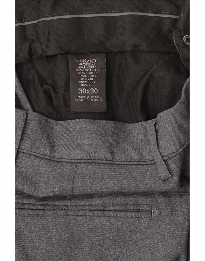 MOSSIMO Mens Straight Suit Trousers W30 L30 Grey Polyester Vintage Mossimo and Second-Hand Mossimo from Messina Hembry 