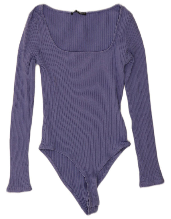 Zara Body à manches longues pour femme UK 12 Violet moyen