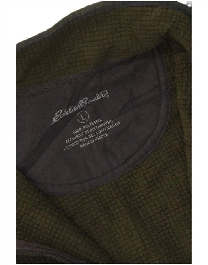 Eddie Bauer Pull polaire à col zippé pour homme, grand polyester vert