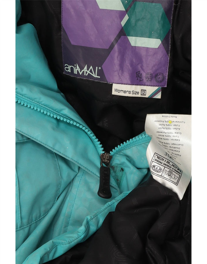 Animal Veste coupe-vent à capuche pour femme UK 12 Medium Turquoise Nylon