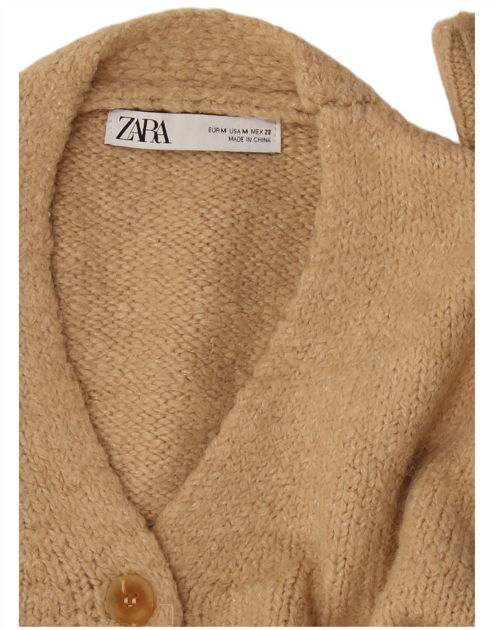 Zara Cardigan court pour femme UK 14 Beige moyen