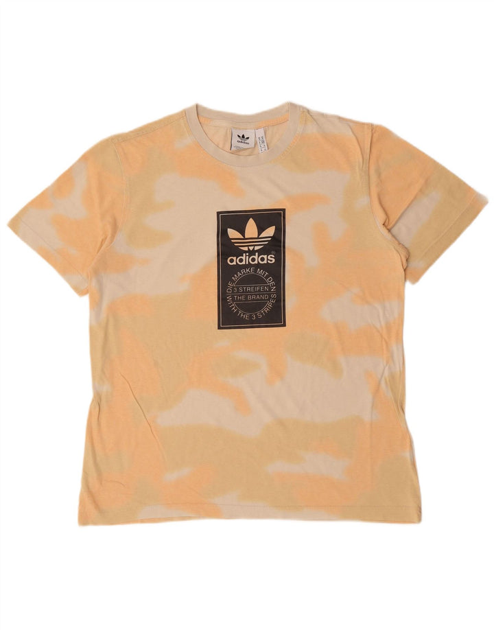 Adidas T-shirt graphique pour homme en coton tie-dye orange moyen