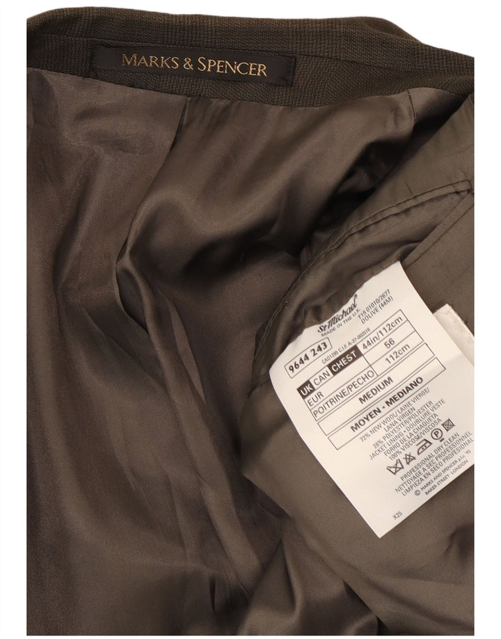 Marks & Spencer Veste blazer croisée pour homme UK 44 XL à carreaux verts