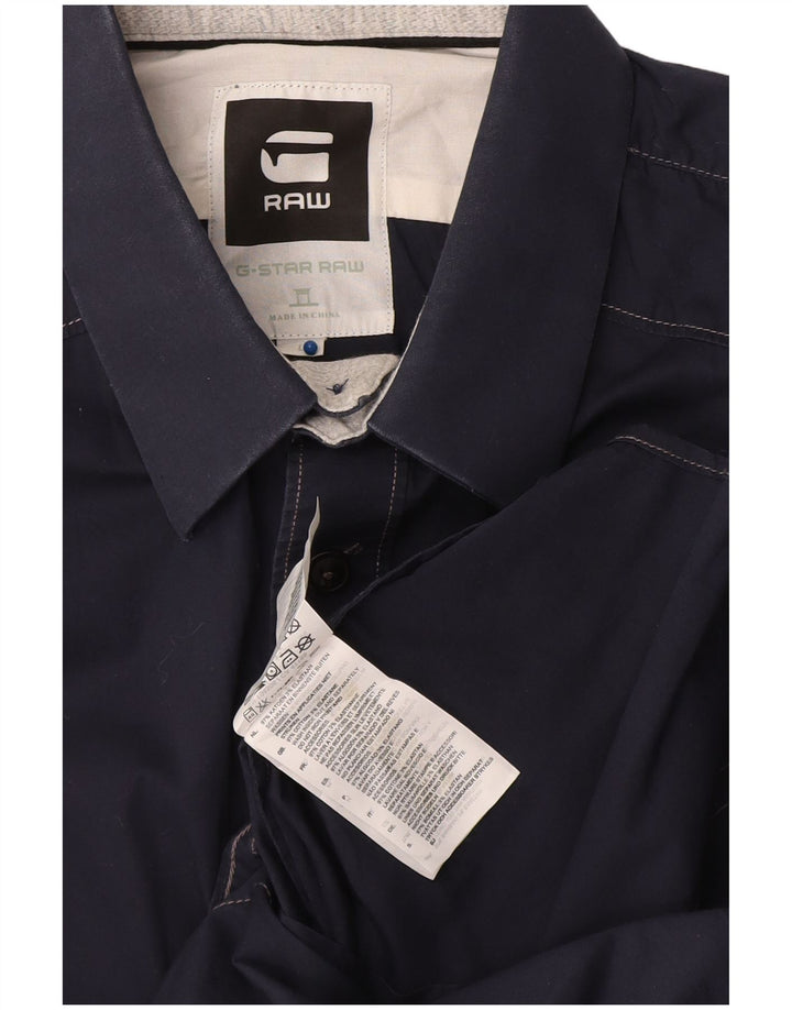 G-Star Homme Chemise à Manches Courtes Large Bleu Marine Coton