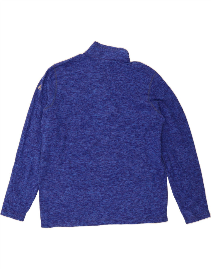 EDDIE BAUER Mens Zip Neck Fleece Jumper XL Blue Flecked Polyester Vintage Eddie Bauer and Second-Hand Eddie Bauer from Messina Hembry 